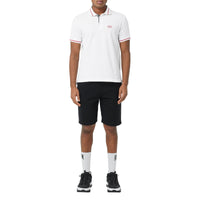 Polo en piqué de coton avec logo appliqué - White
