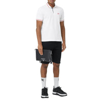 Polo en piqué de coton avec logo appliqué - White