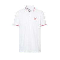 Polo en piqué de coton avec logo appliqué - White