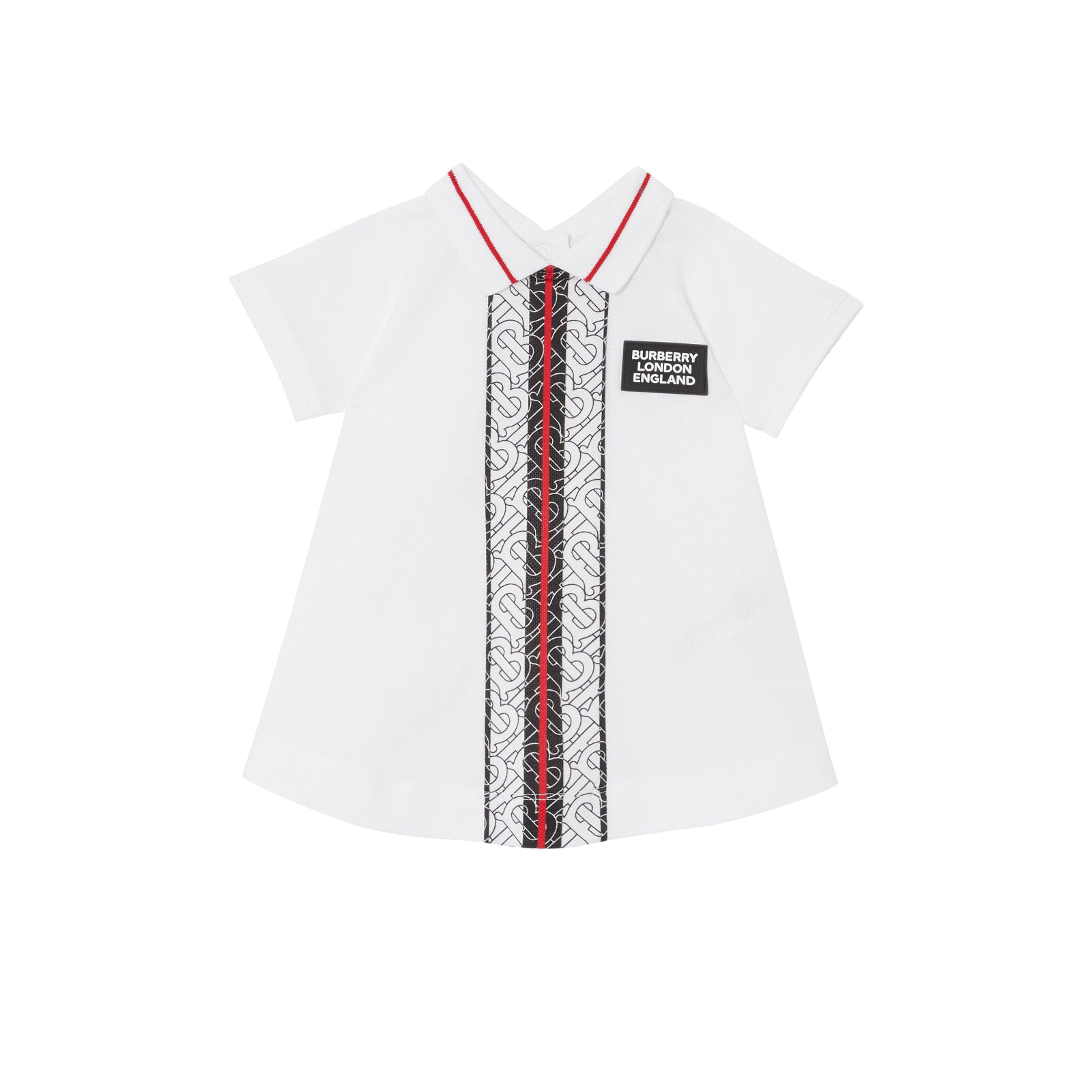 Robe et bloomer en piqué de coton rayés Monogram - White