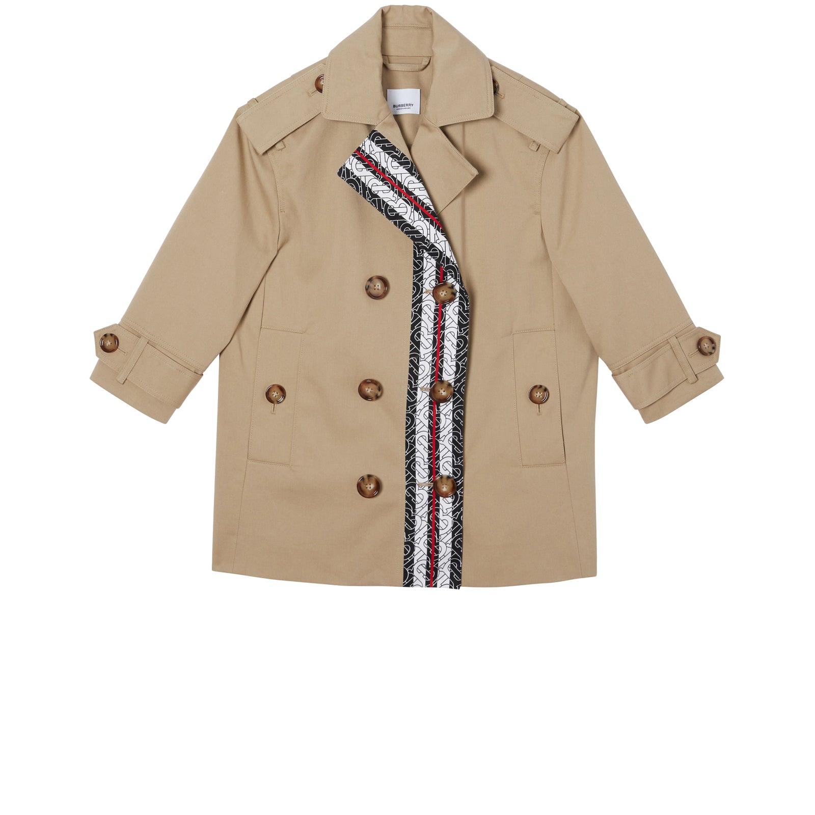 Trench en coton rayé Monogram - Honey