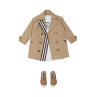 Trench en coton rayé Monogram - Honey