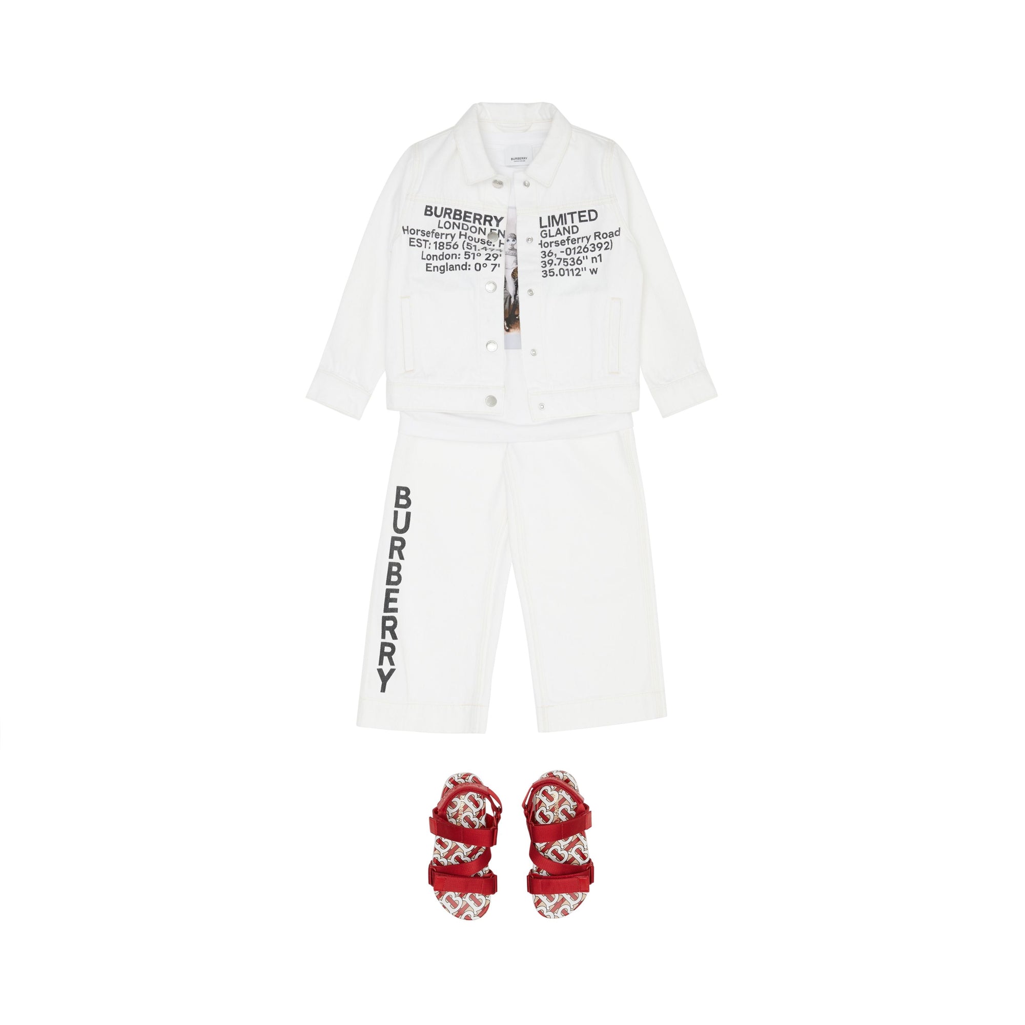 Veste en denim japonais avec coordonnées géographiques - Natural White
