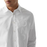 Chemise Oxford oversize en coton à imprimé London - White