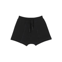 Short en coton avec cordon de serrage et bandes à logo - Black
