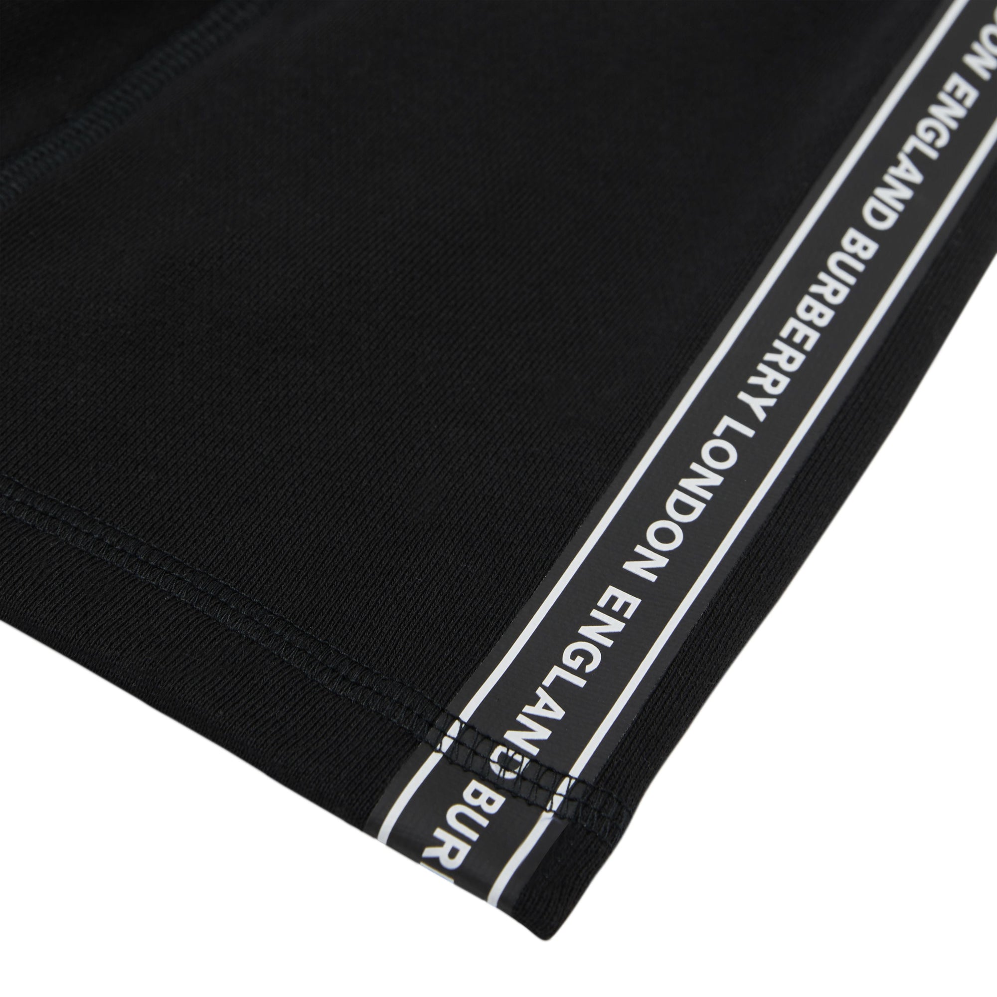 Short en coton avec cordon de serrage et bandes à logo - Black