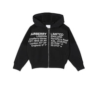 Veste à capuche en coton avec coordonnées géographiques - Black