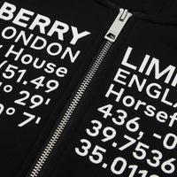 Veste à capuche en coton avec coordonnées géographiques - Black