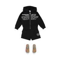 Veste à capuche en coton avec coordonnées géographiques - Black