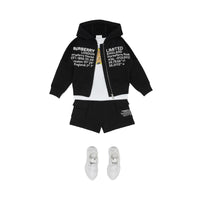 Veste à capuche en coton avec coordonnées géographiques - Black