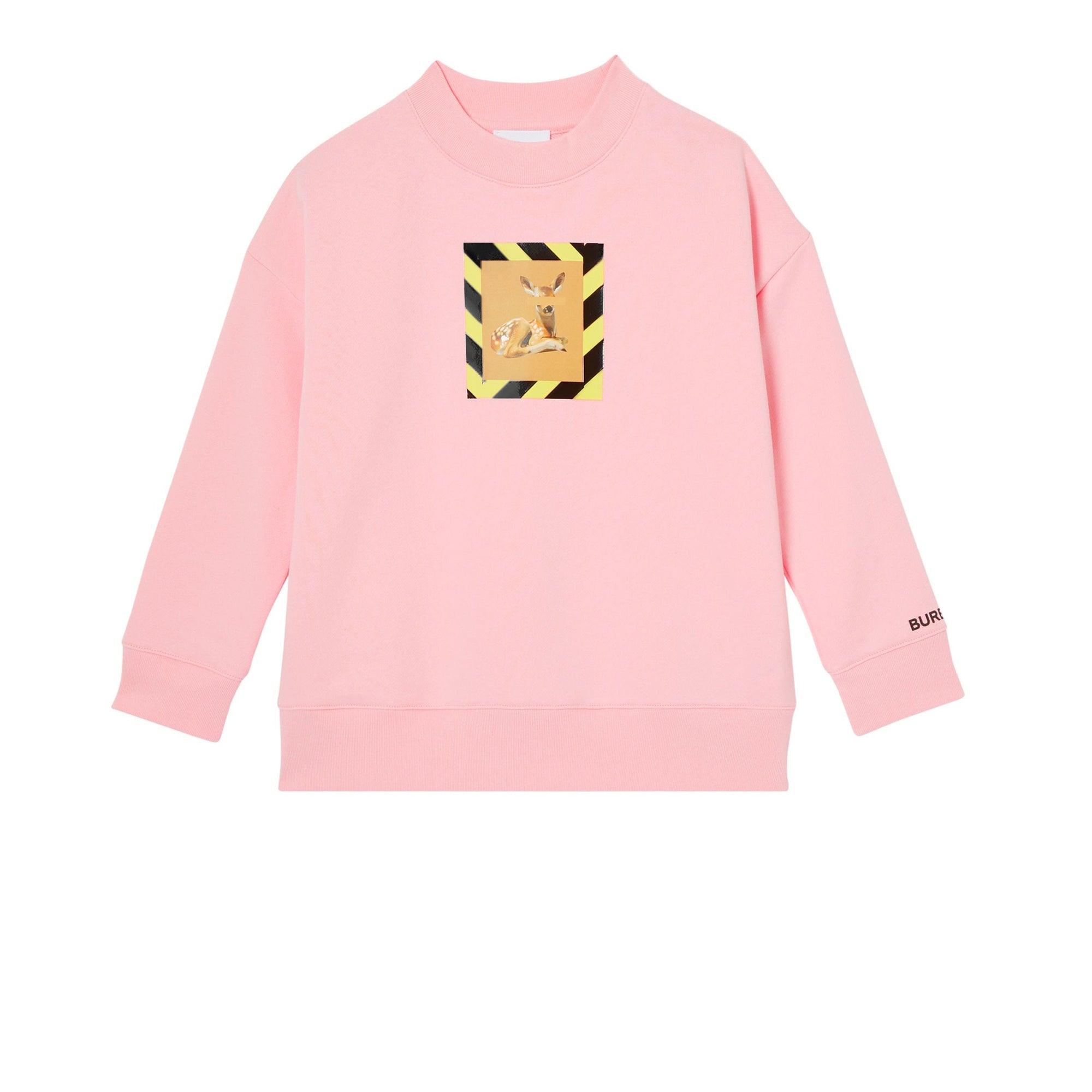 Sweat-shirt en coton à imprimé daim - Candy Pink