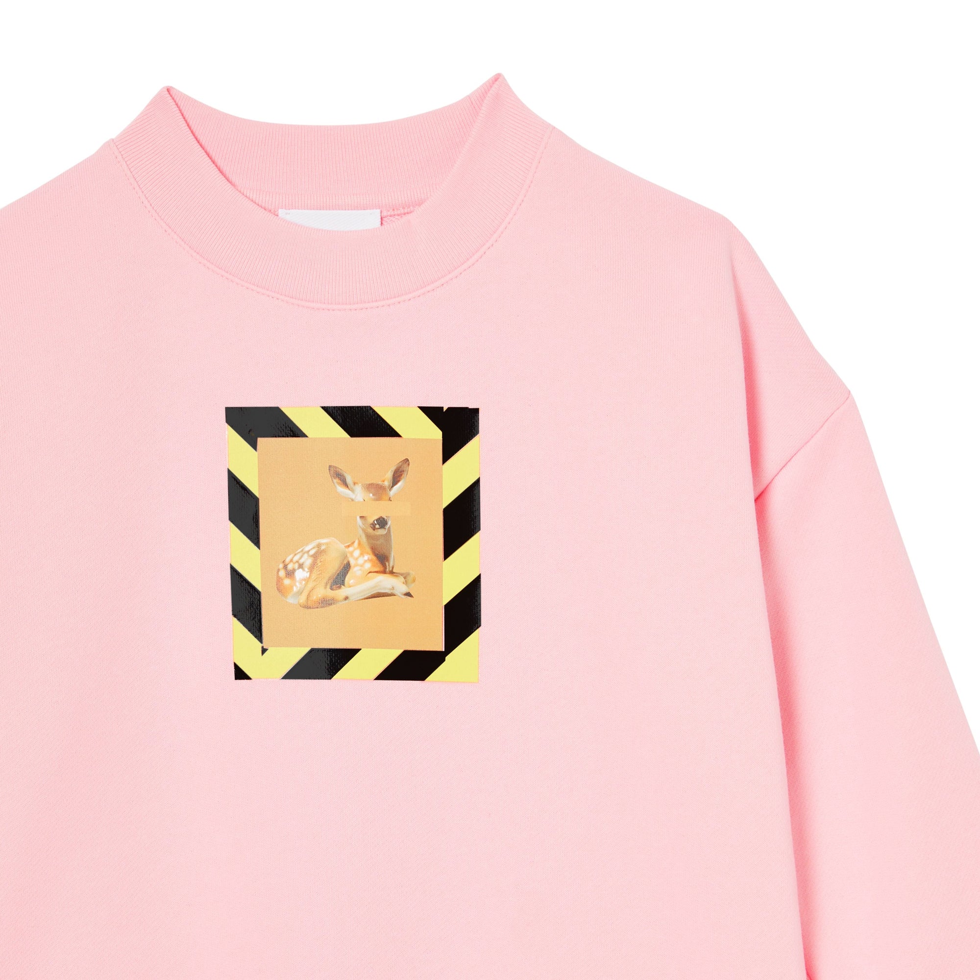 Sweat-shirt en coton à imprimé daim - Candy Pink