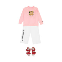 Sweat-shirt en coton à imprimé daim - Candy Pink