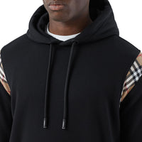 Hoodie en coton avec Vintage check - Black