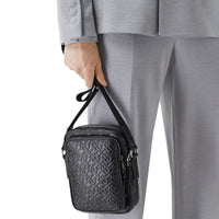 Sac à bandoulière en cuir Monogram - Black