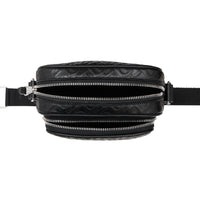 Sac à bandoulière en cuir Monogram - Black