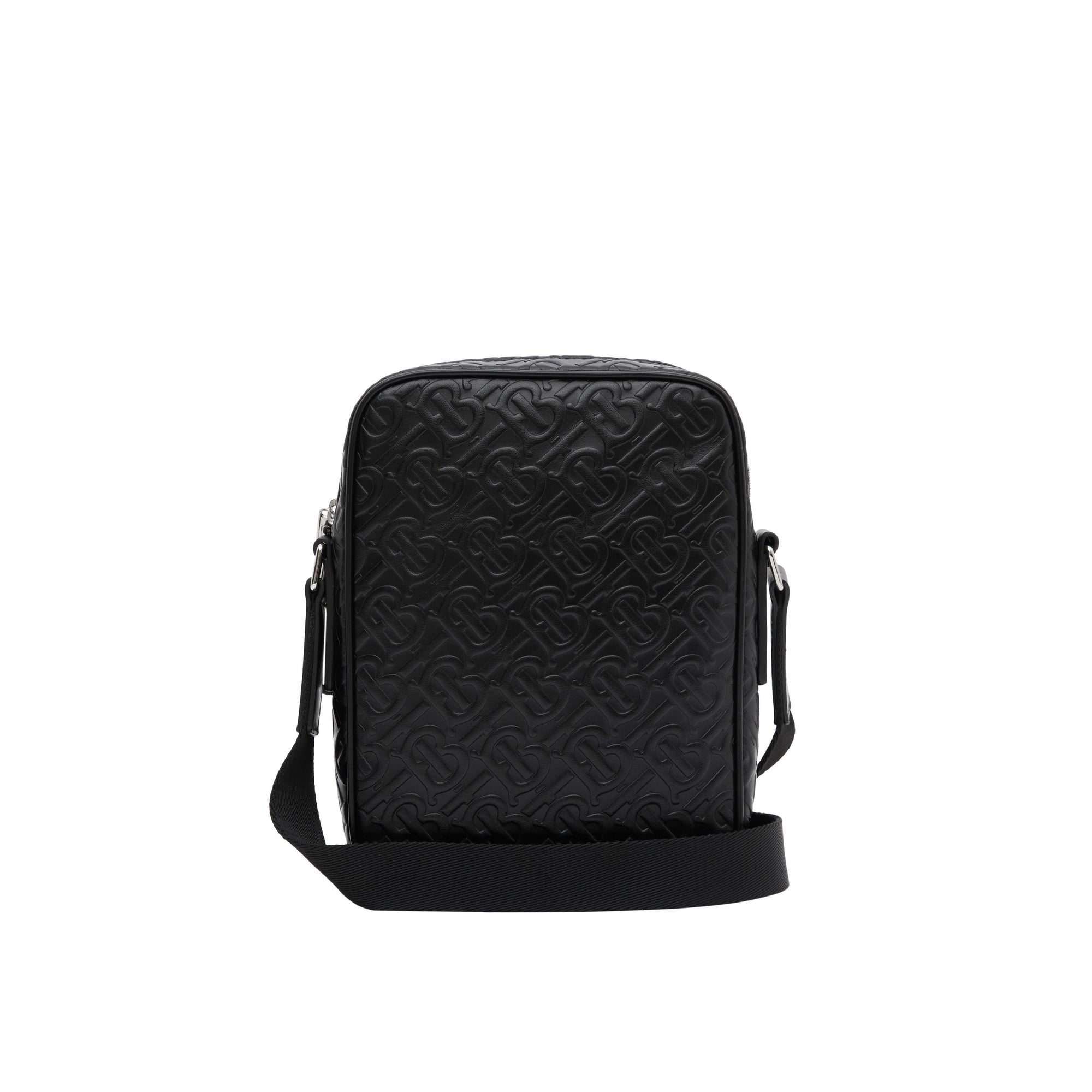 Sac à bandoulière en cuir Monogram - Black