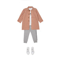 Paletot en coton Monogram - Vermillion Red