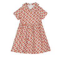 Robe en soie Monogram avec col Claudine - Vermillion Red