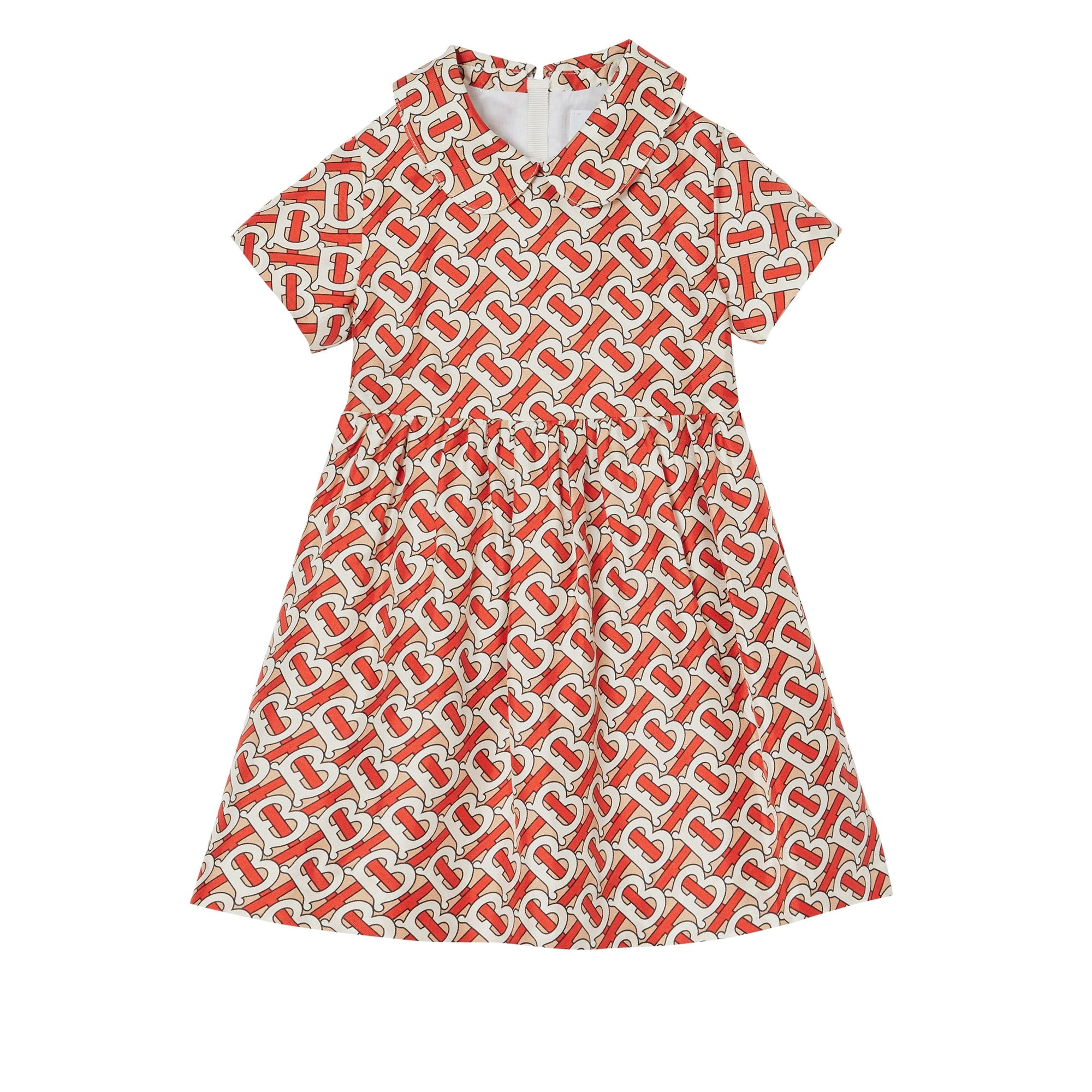 Robe en soie Monogram avec col Claudine - Vermillion Red