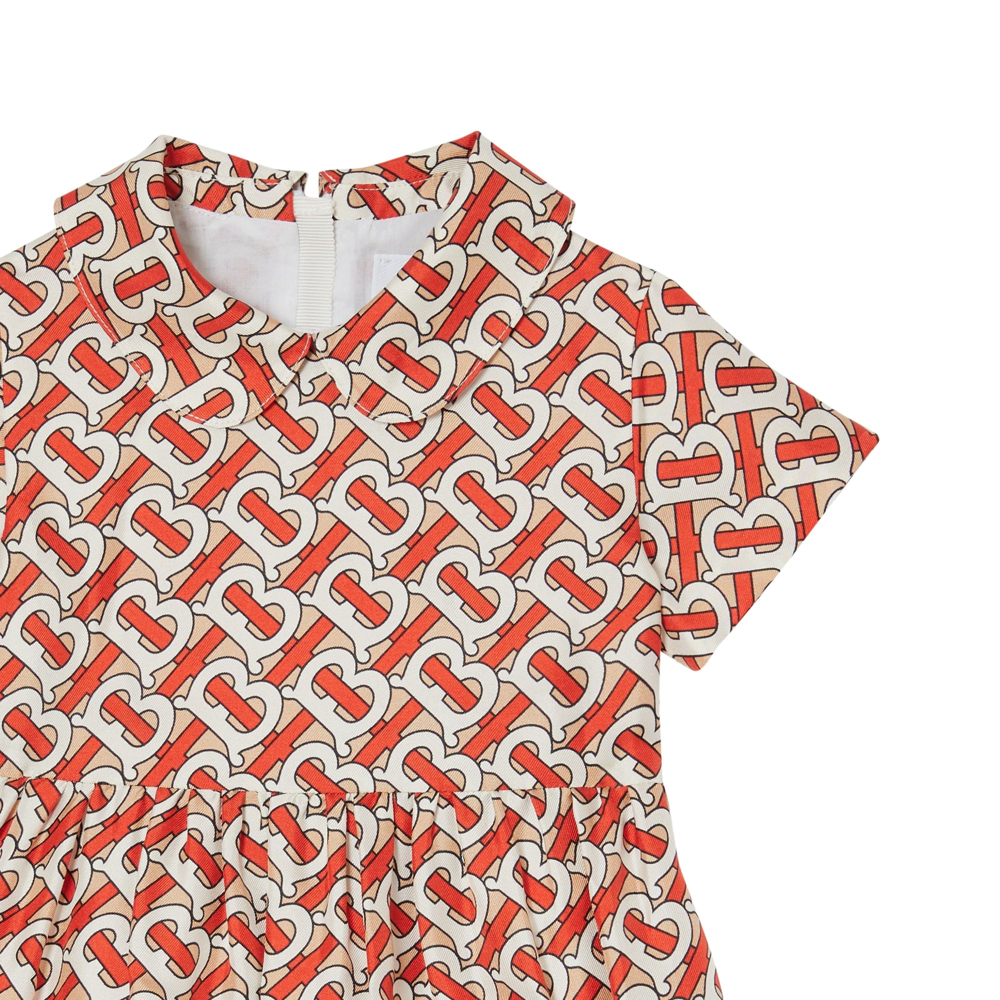 Robe en soie Monogram avec col Claudine - Vermillion Red