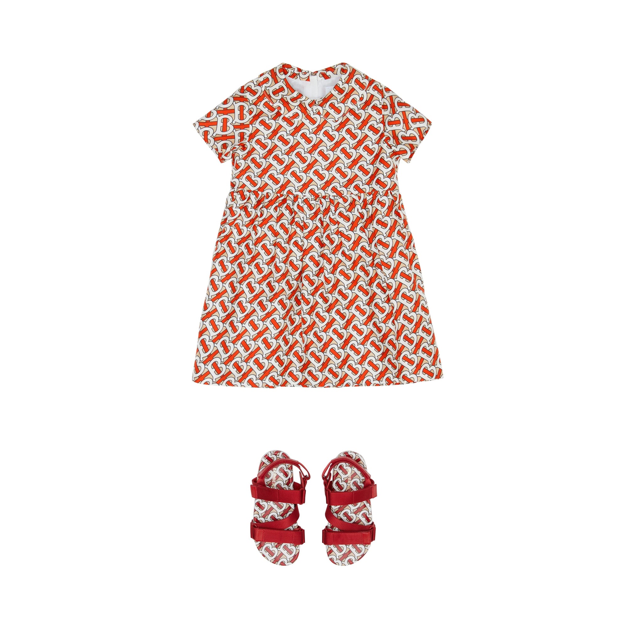 Robe en soie Monogram avec col Claudine - Vermillion Red