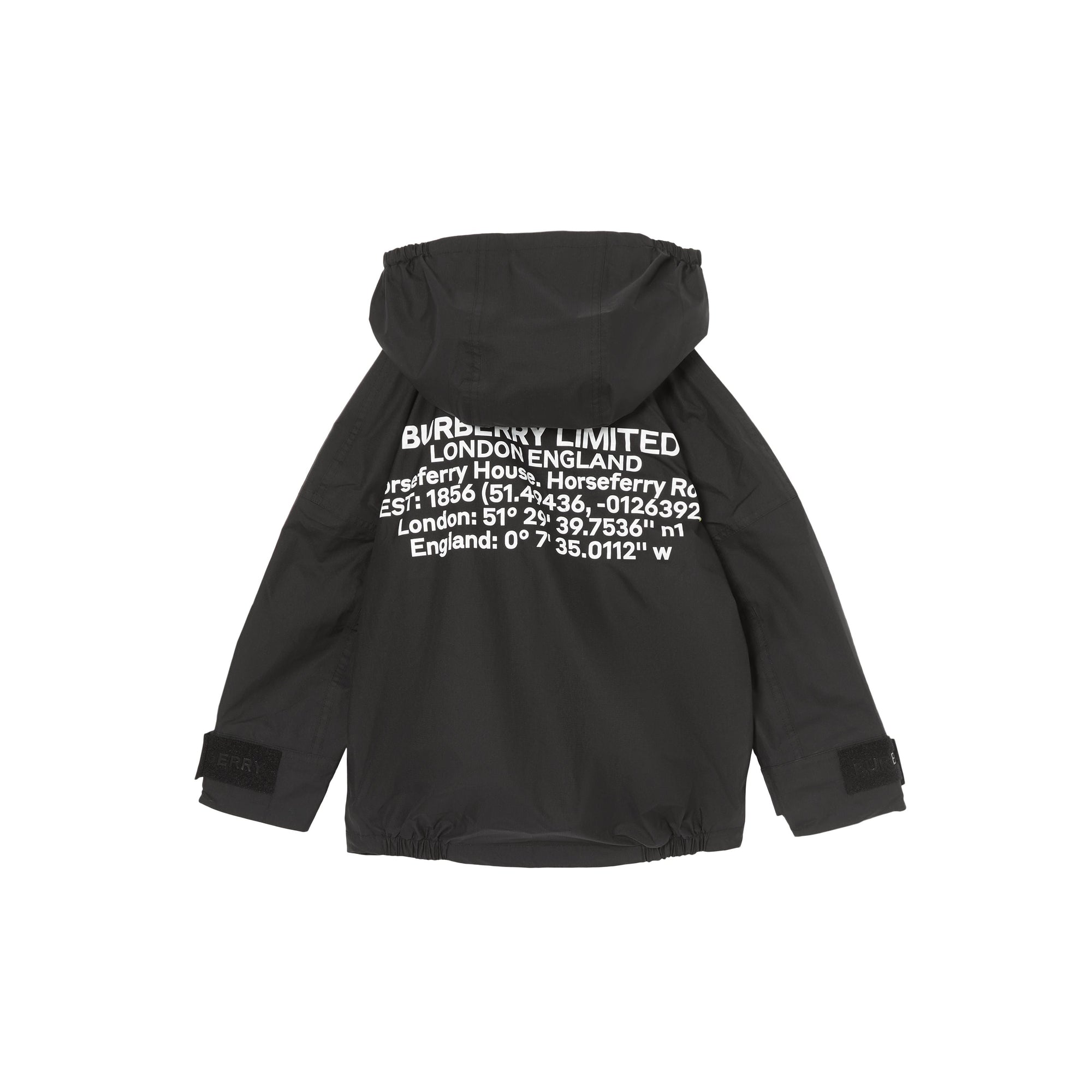 Veste légère à capuche avec coordonnées géographiques - Black