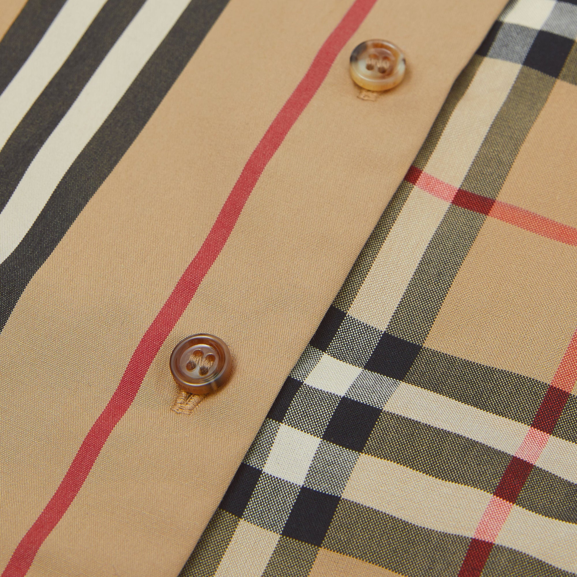 Combinaison en coton avec Vintage check et rayures iconiques - Archive Beige