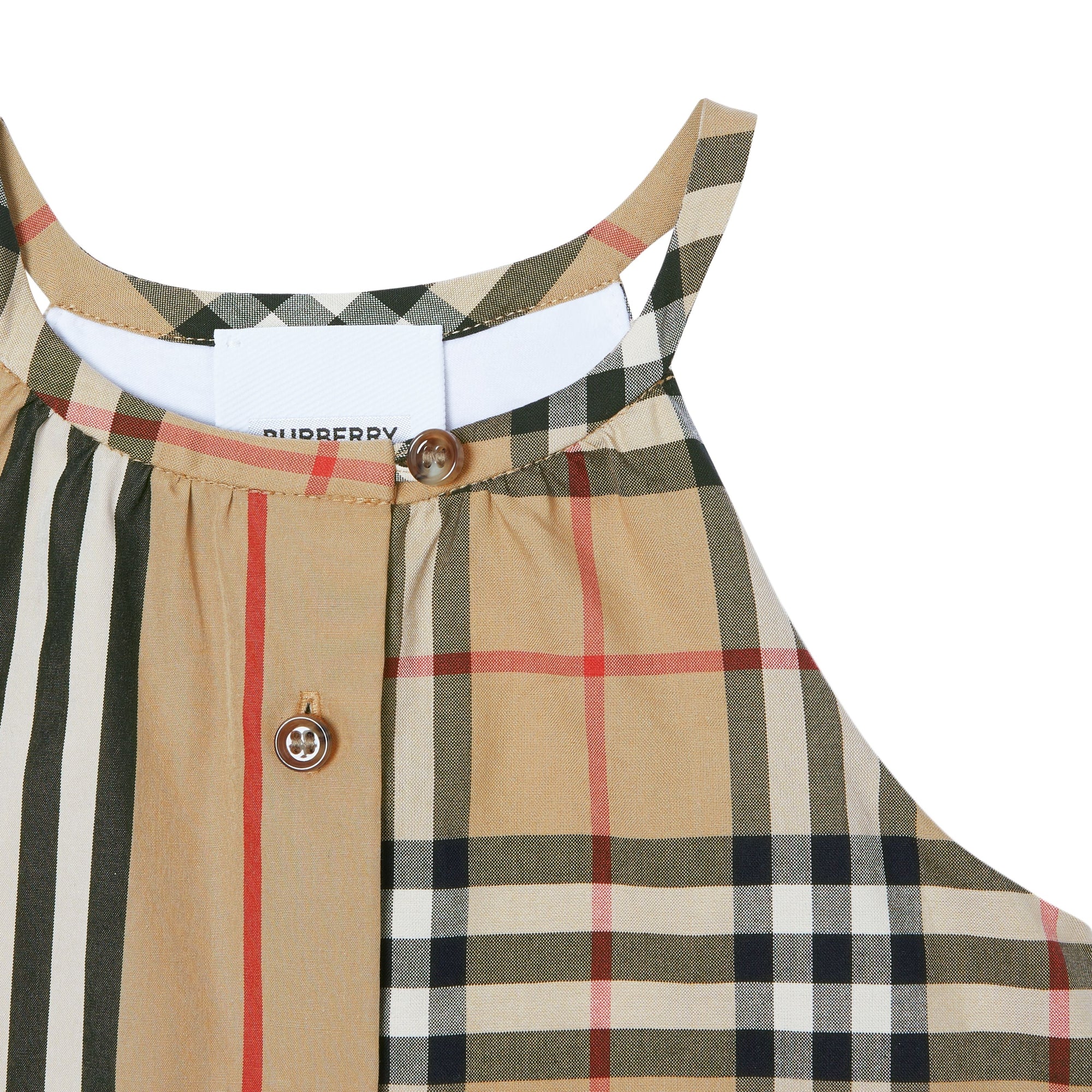 Combinaison en coton avec Vintage check et rayures iconiques - Archive Beige