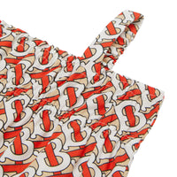 Combinaison en popeline de coton Monogram avec smocks - Vermillion Red