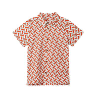 Chemise à manches courtes en popeline de coton Monogram - Vermillion Red