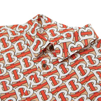 Chemise à manches courtes en popeline de coton Monogram - Vermillion Red