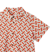 Chemise à manches courtes en popeline de coton Monogram - Vermillion Red