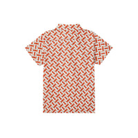 Chemise à manches courtes en popeline de coton Monogram - Vermillion Red