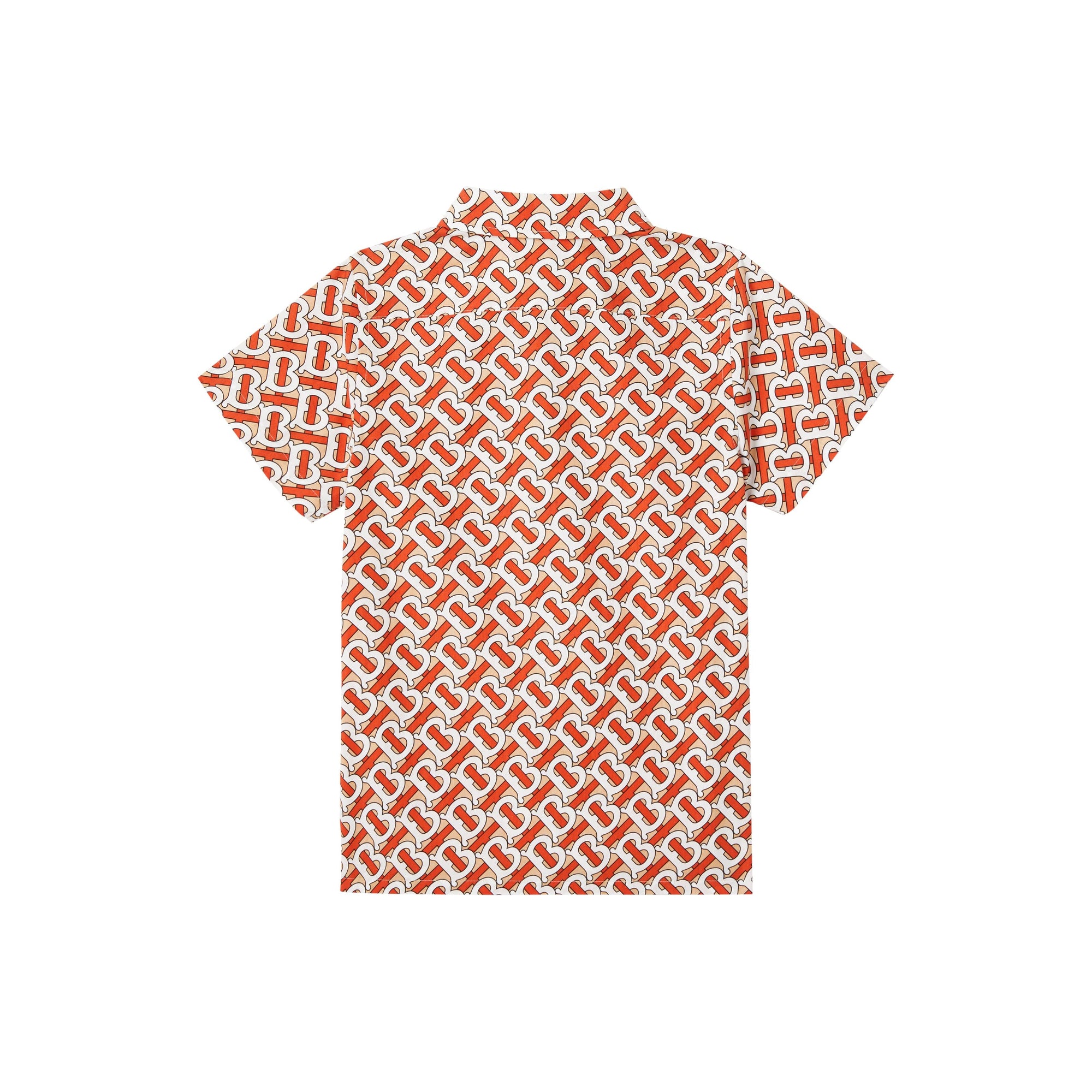 Chemise à manches courtes en popeline de coton Monogram - Vermillion Red