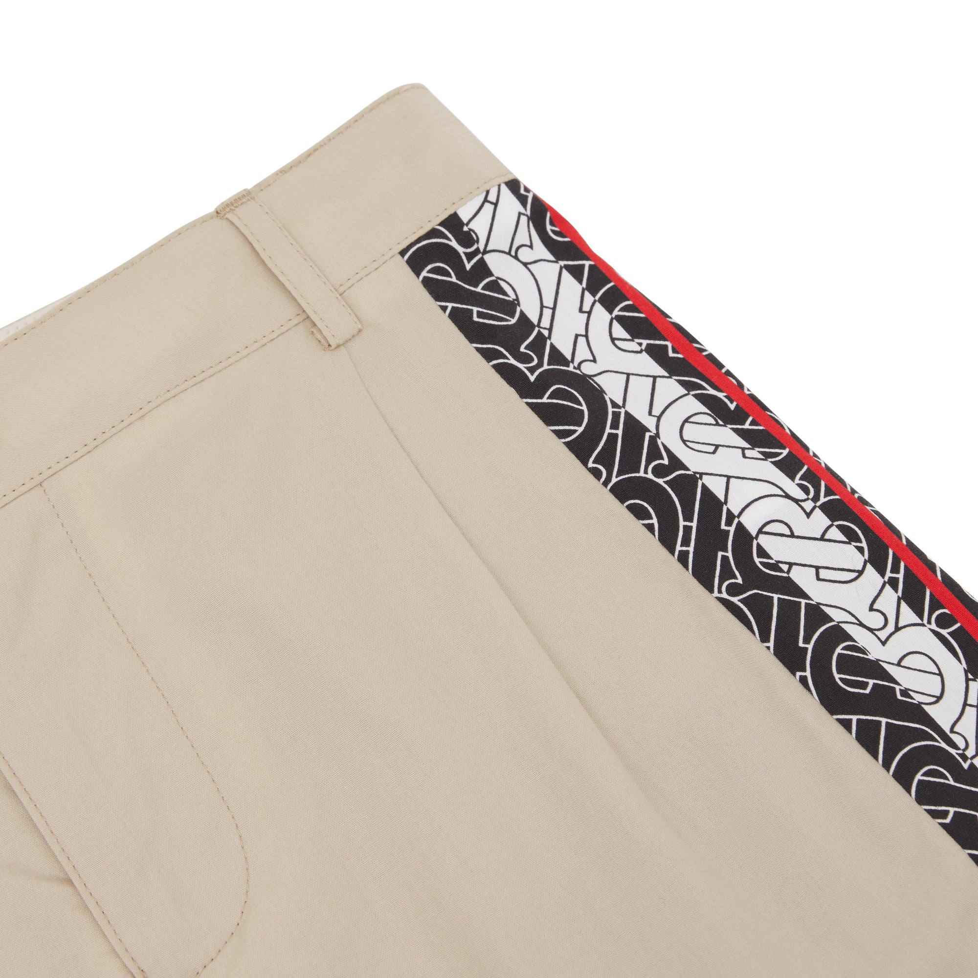 Short ajusté en coton rayé Monogram - Stone
