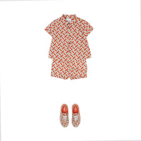 Short en popeline de coton Monogram - Vermillion Red