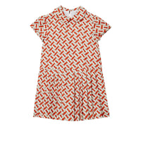 Robe en soie Monogram avec col Claudine - Vermillion Red