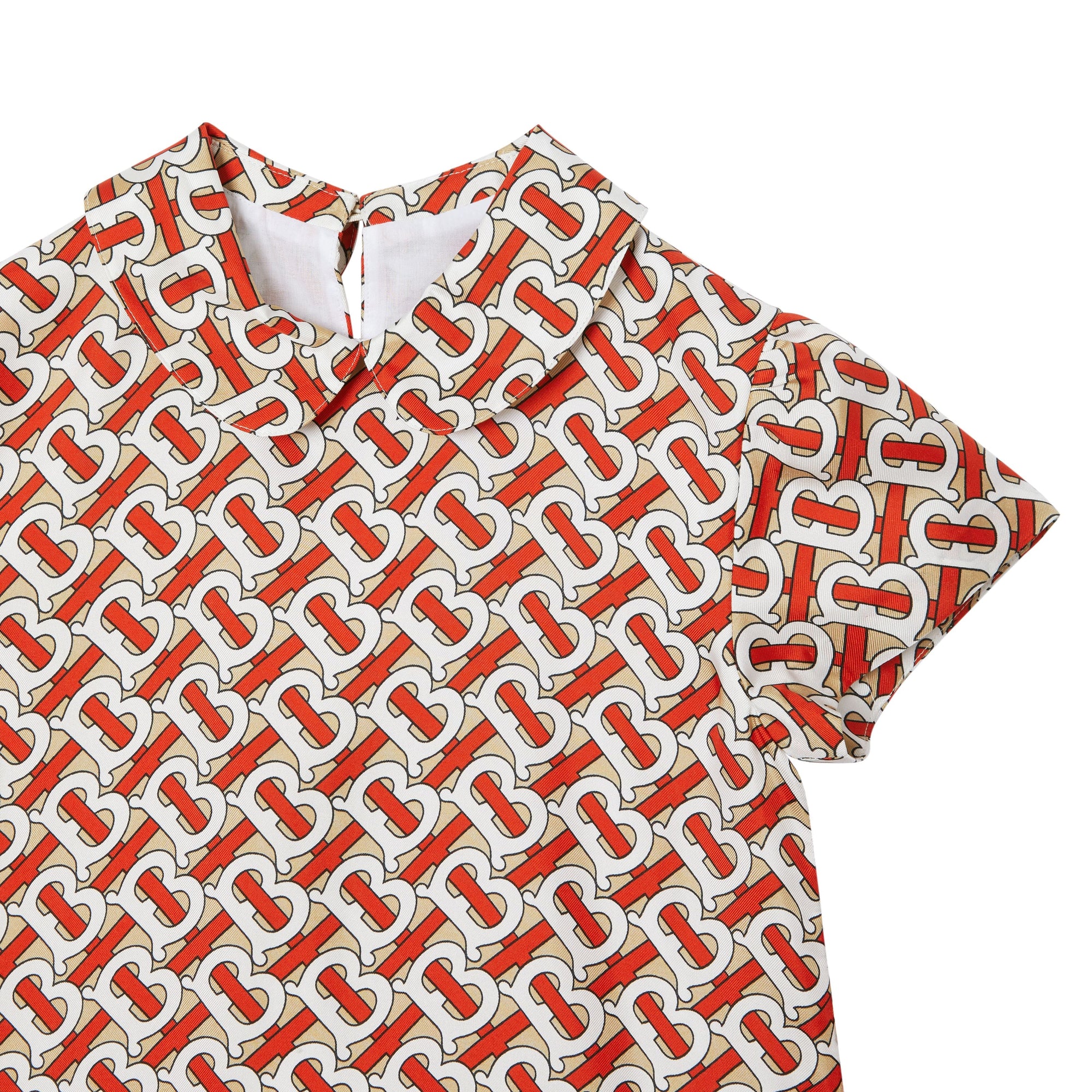 Robe en soie Monogram avec col Claudine - Vermillion Red