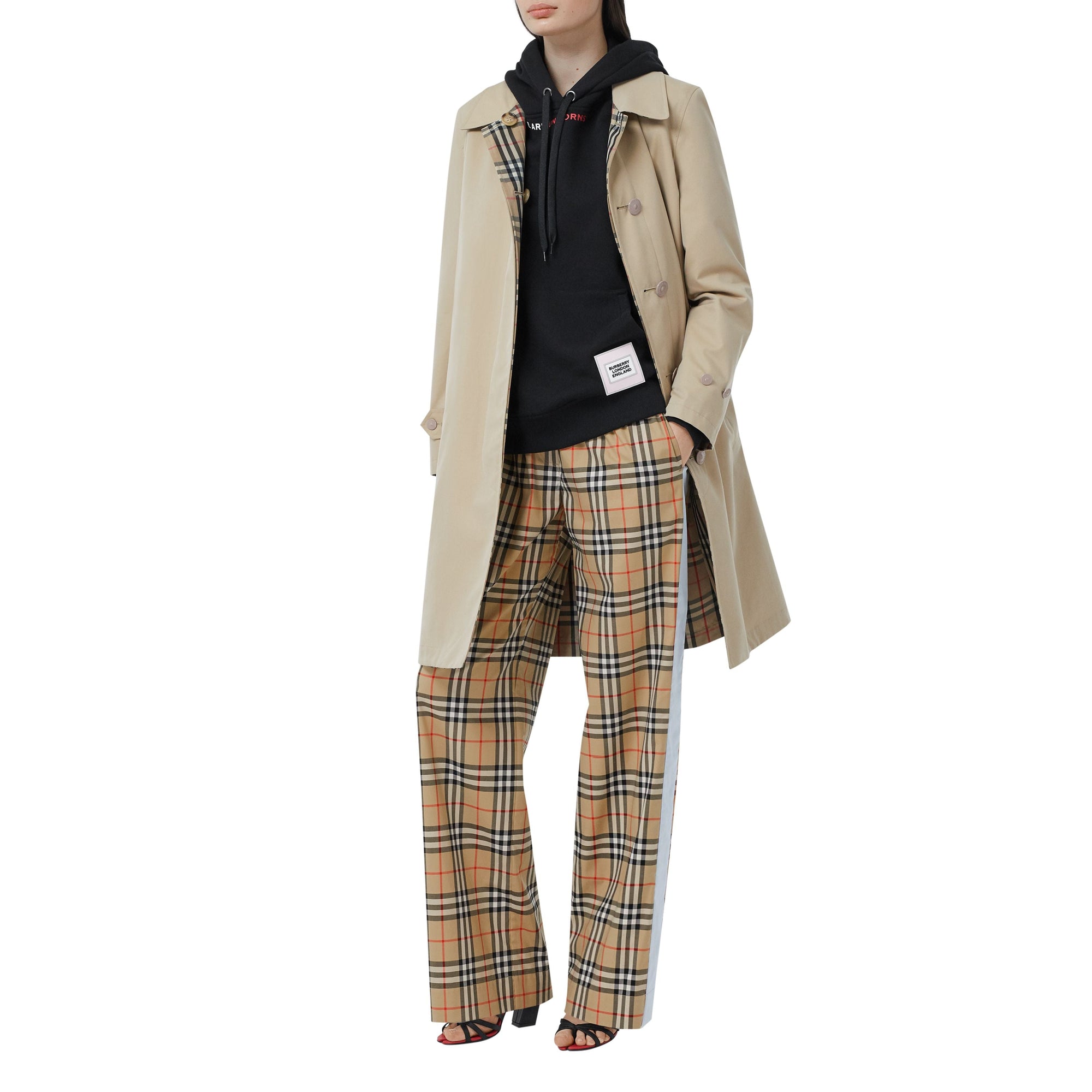 Pantalon en coton stretch Vintage check - Archive Beige