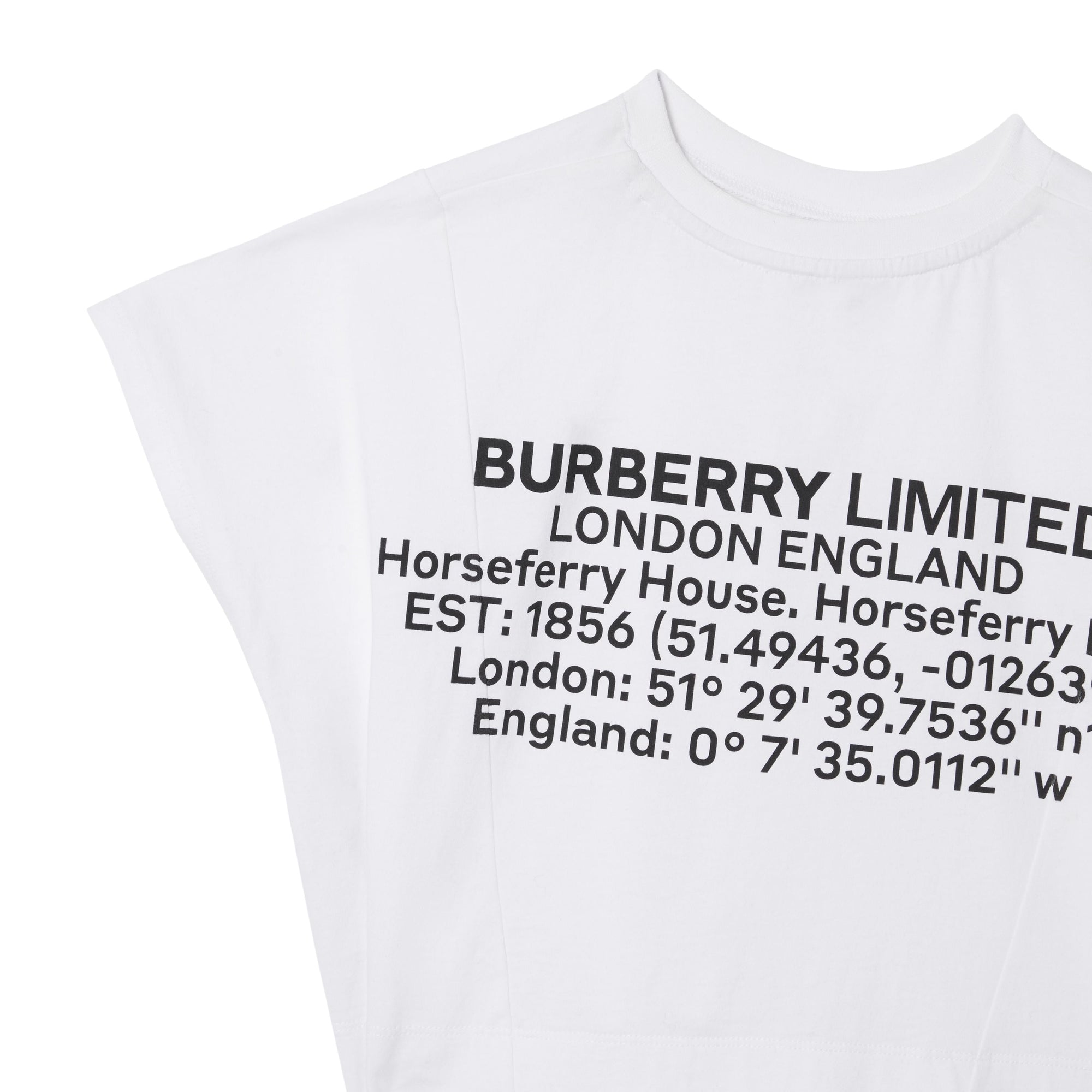 Haut en coton avec coordonnées géographiques - White