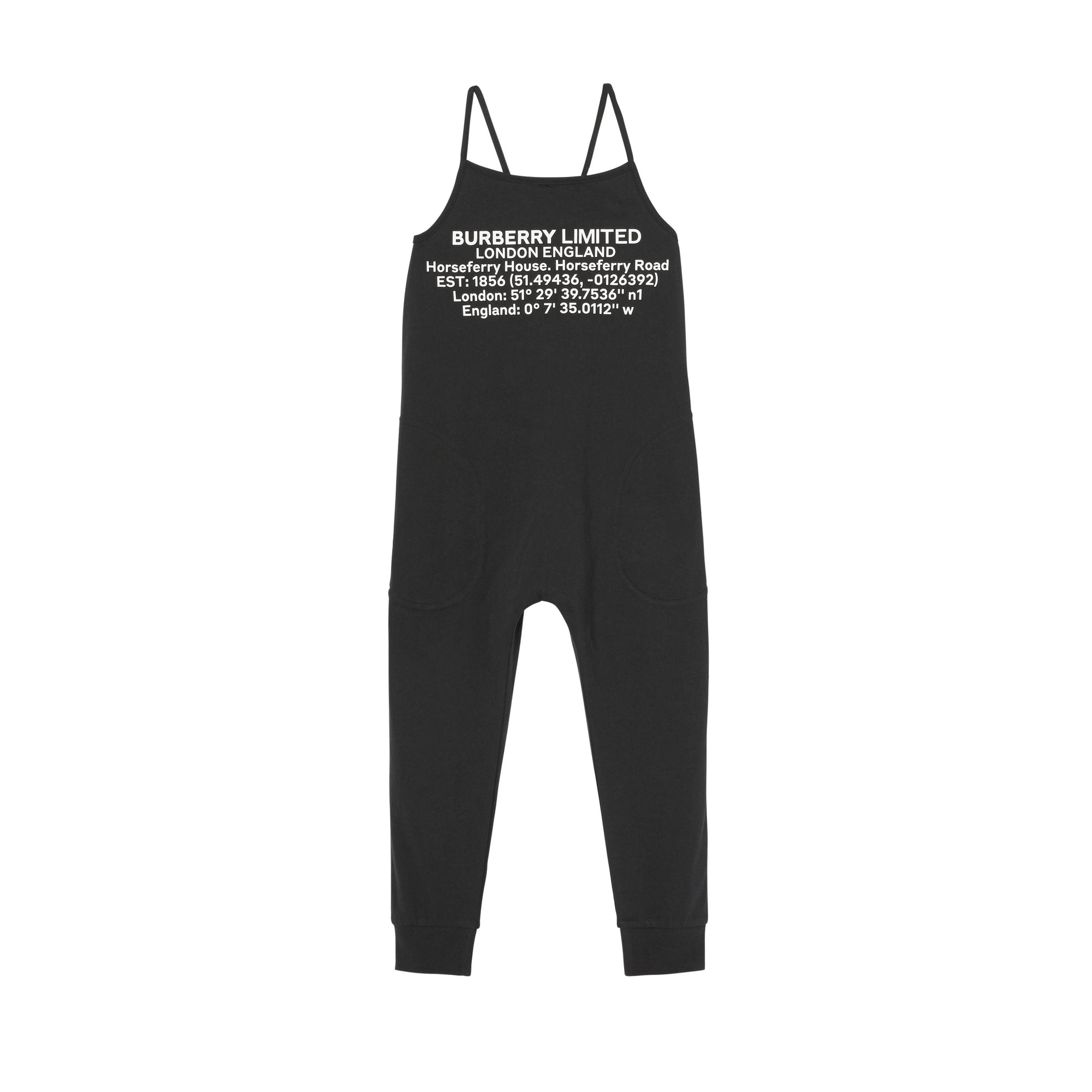 Combinaison en jersey de coton avec coordonnées géographiques - Black