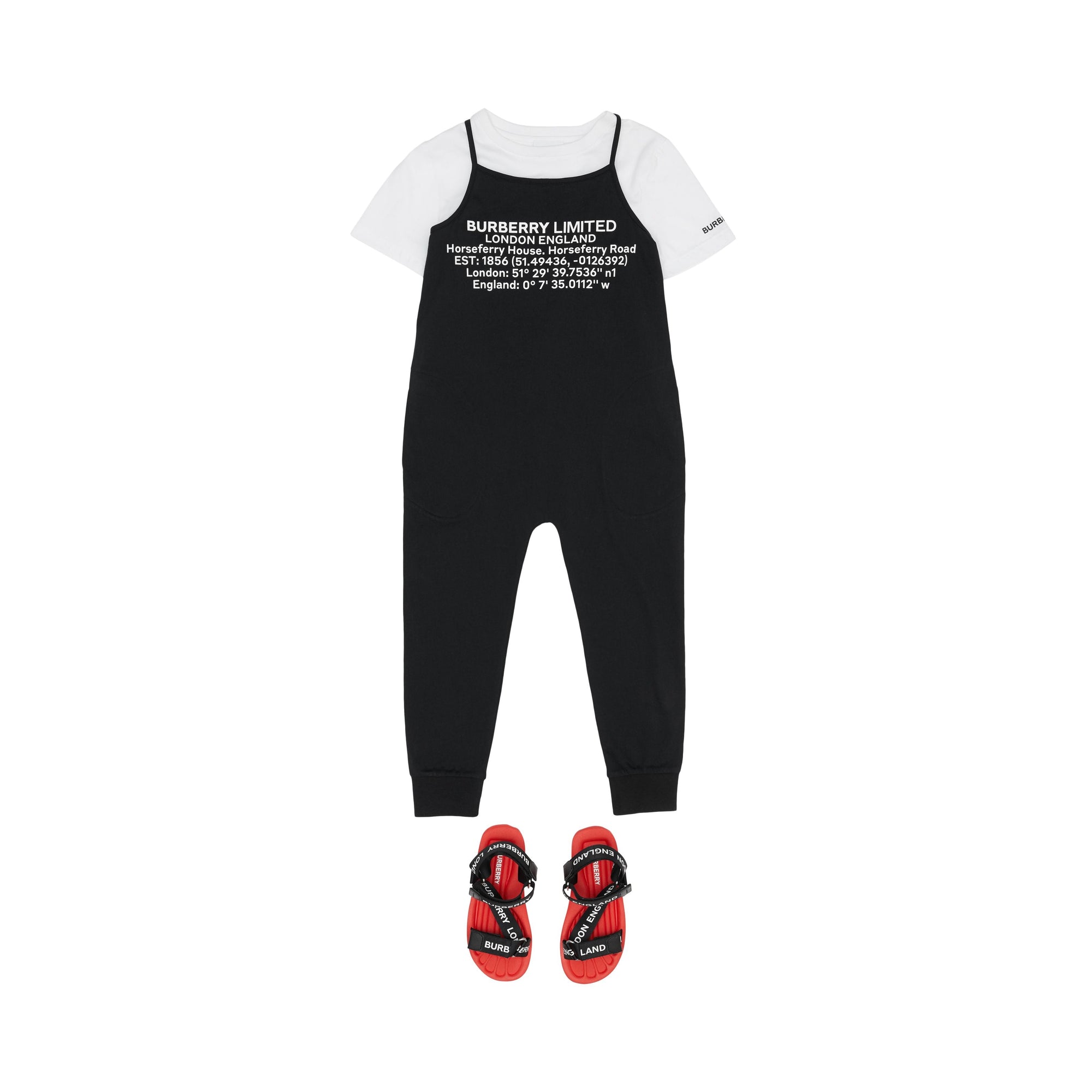 Combinaison en jersey de coton avec coordonnées géographiques - Black