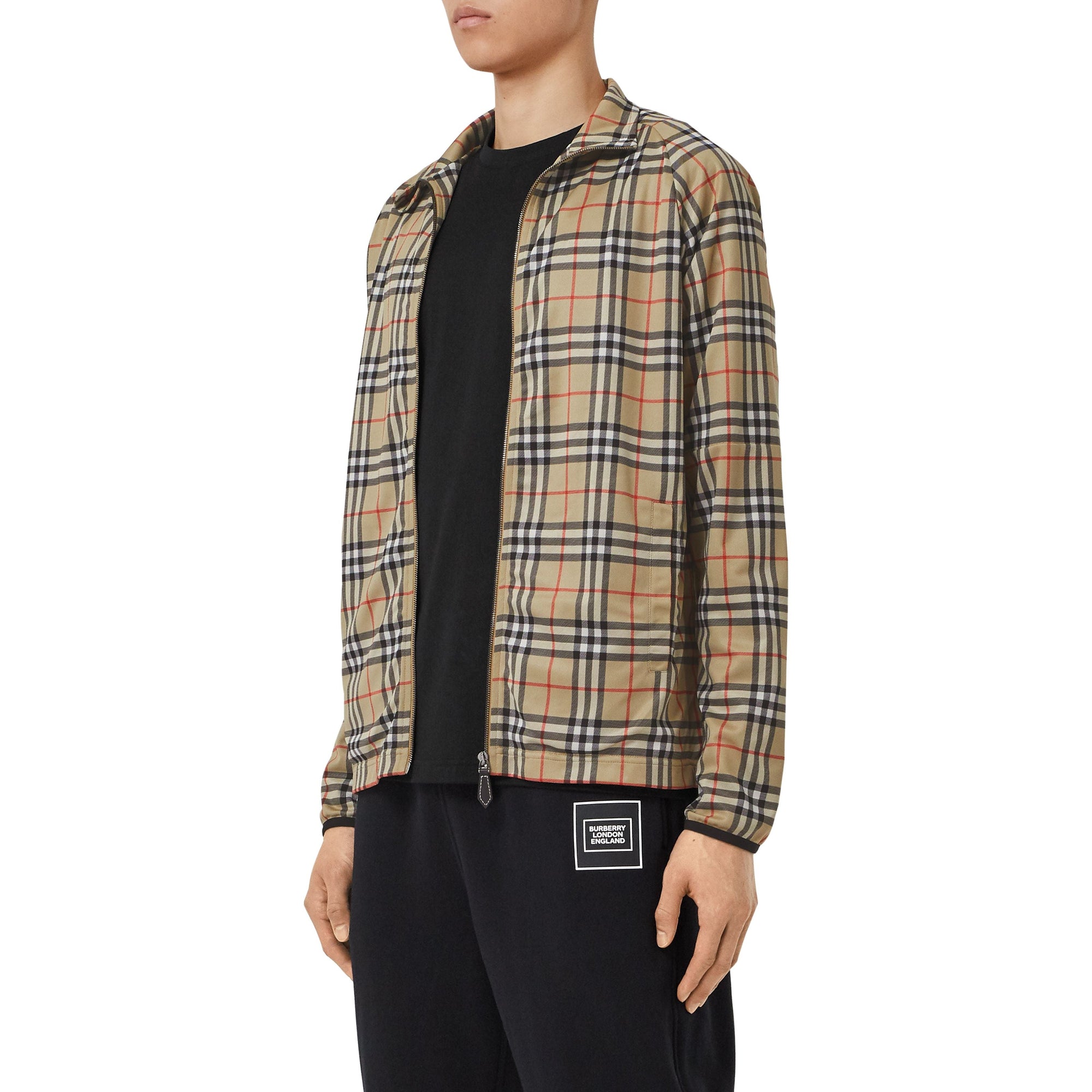 Veste de survêtement en sergé technique Vintage Check - Archive Beige