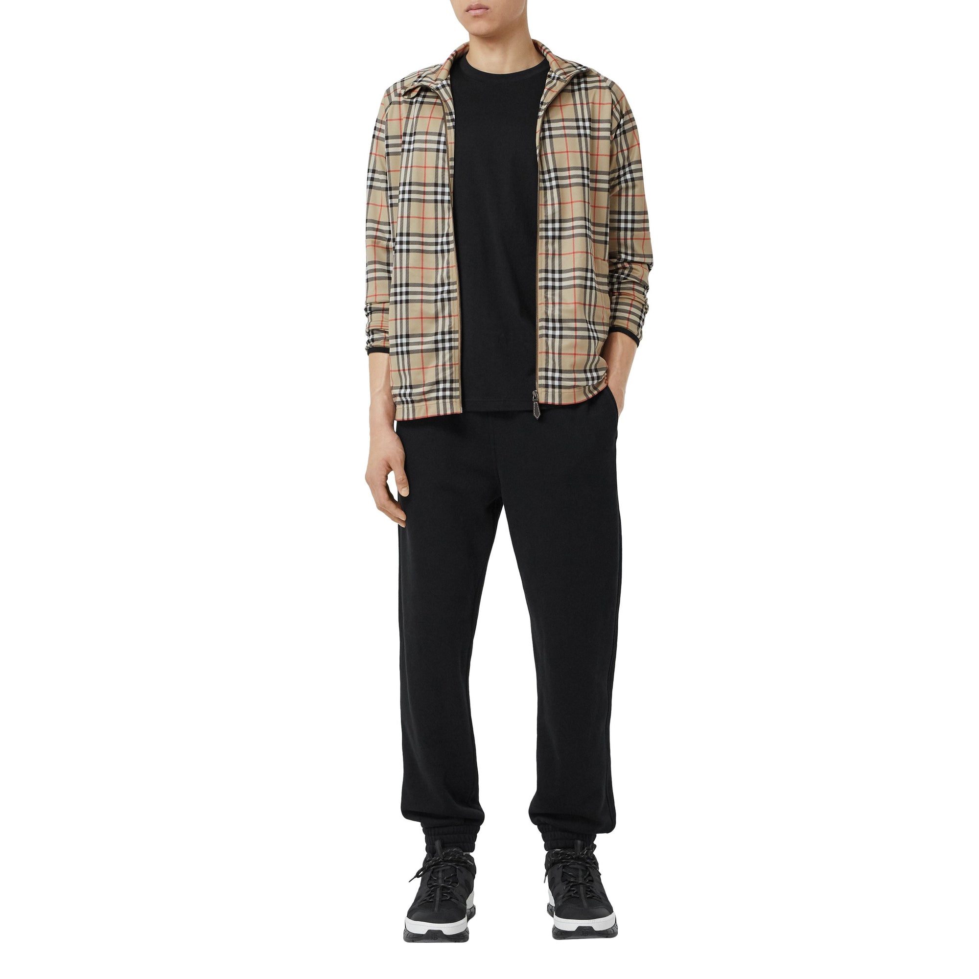 Veste de survêtement en sergé technique Vintage Check - Archive Beige