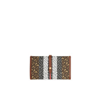 Portefeuille à rabat en toile écologique rayé Monogram - Bridle Brown
