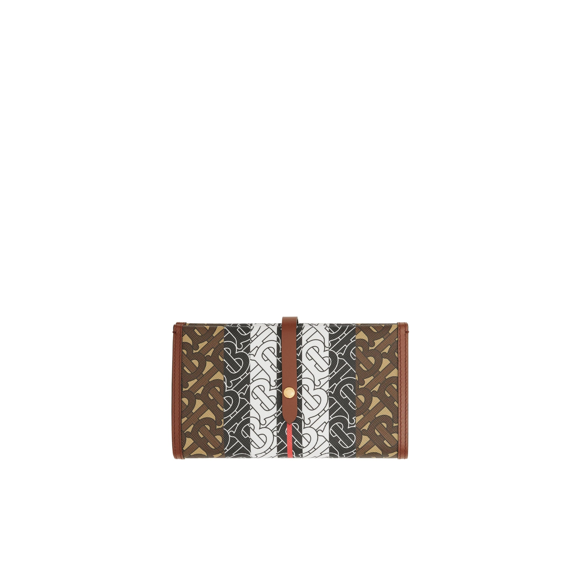 Portefeuille à rabat en toile écologique rayé Monogram - Bridle Brown
