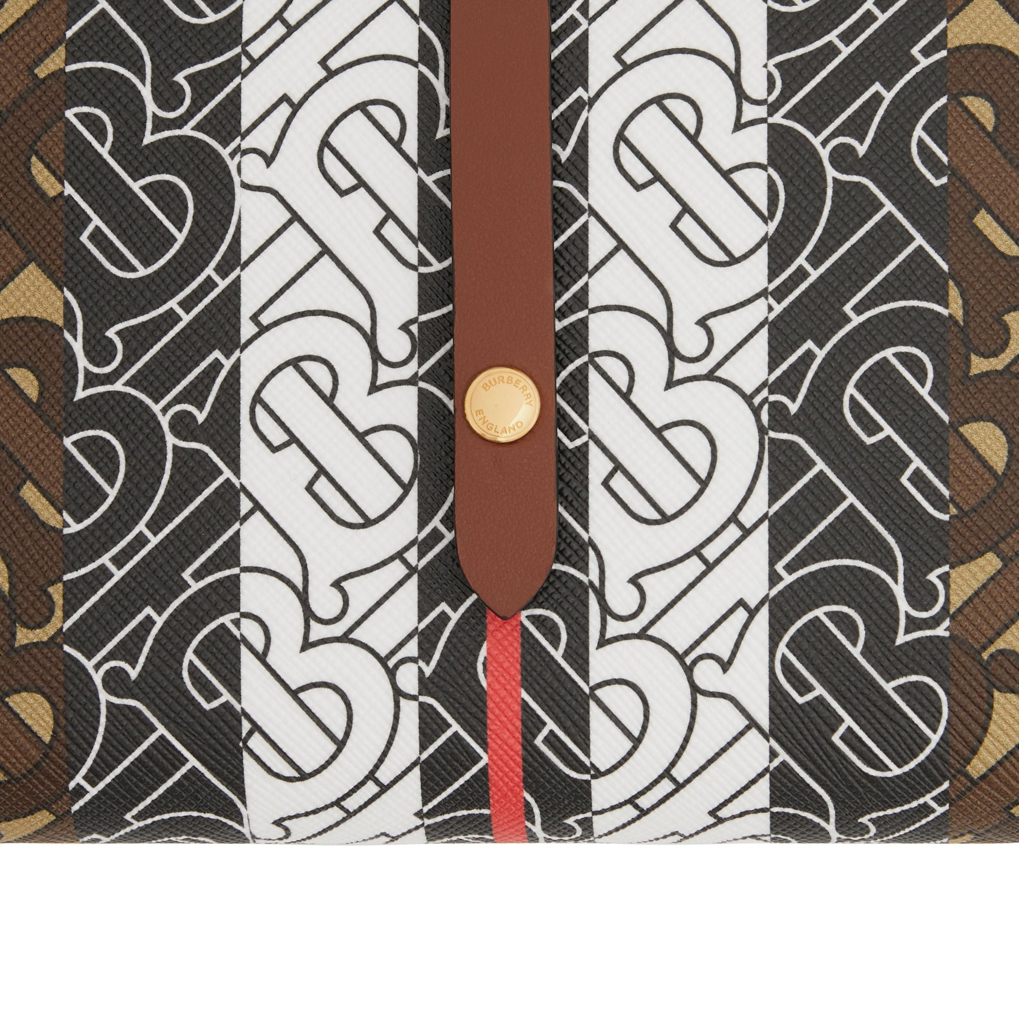 Portefeuille à rabat en toile écologique rayé Monogram - Bridle Brown