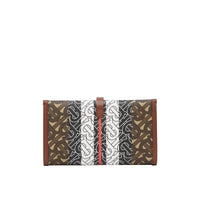 Portefeuille à rabat en toile écologique rayé Monogram - Bridle Brown