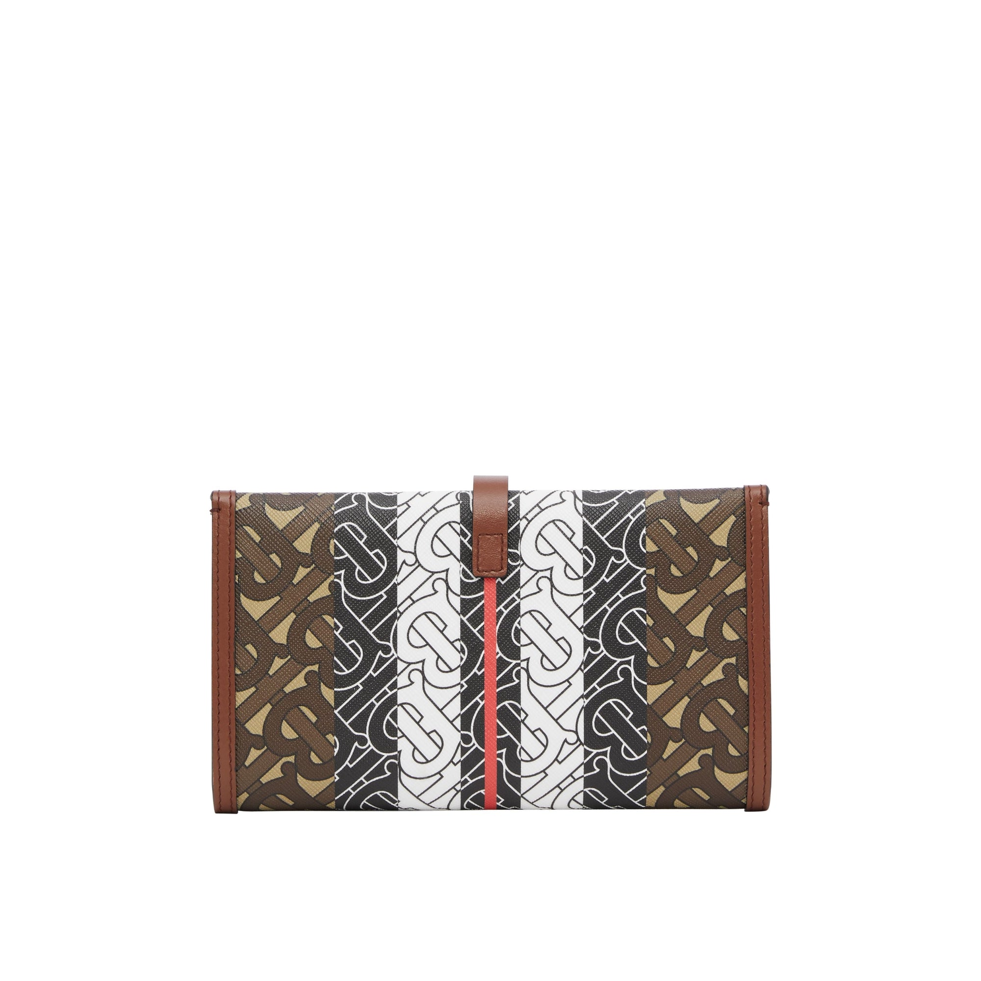 Portefeuille à rabat en toile écologique rayé Monogram - Bridle Brown